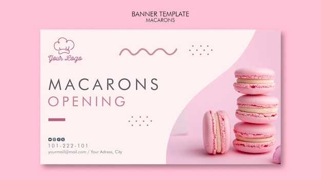 Free PSD macarons banner template