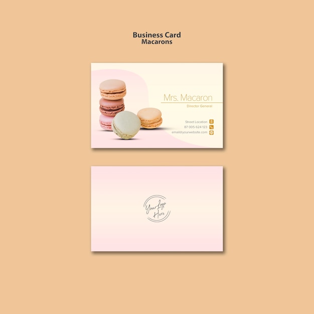 Macarons business card design