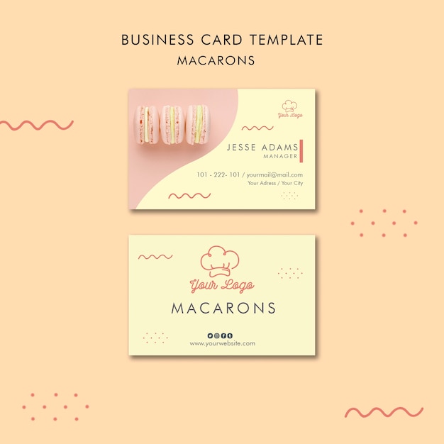 Macarons business card template