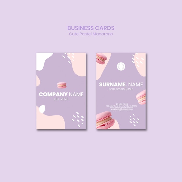 Macarons business cards template