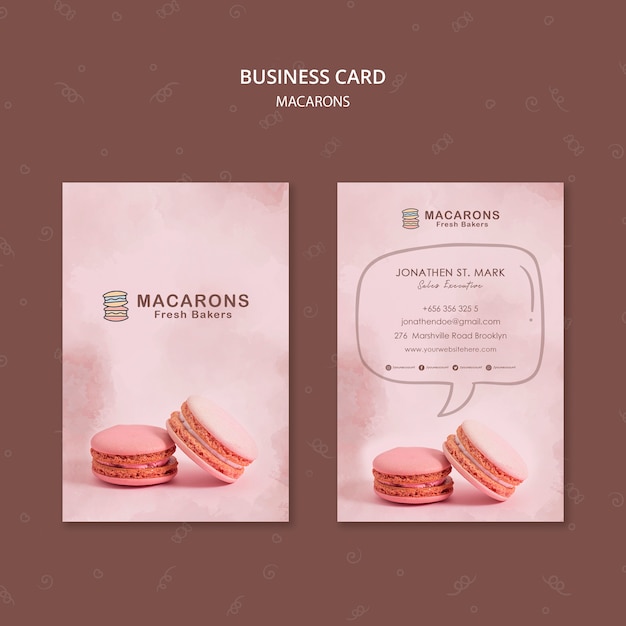 Macarons concept business card template