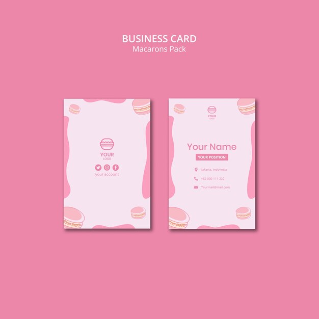 Macarons pack business cards