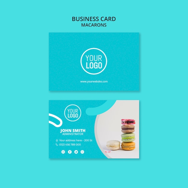 Macarons premium business card template