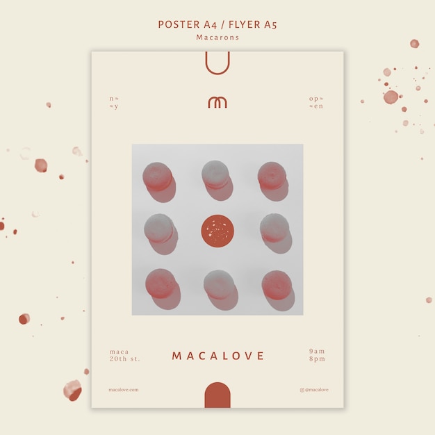 Macarons shop template poster