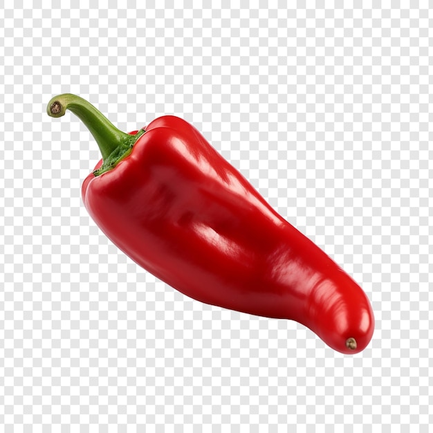 Macro shot of a paprika pepper isolated on transparent background