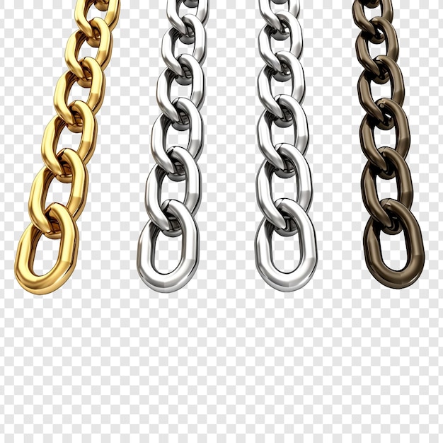 Free PSD macros of chain pendants isolated on transparent background