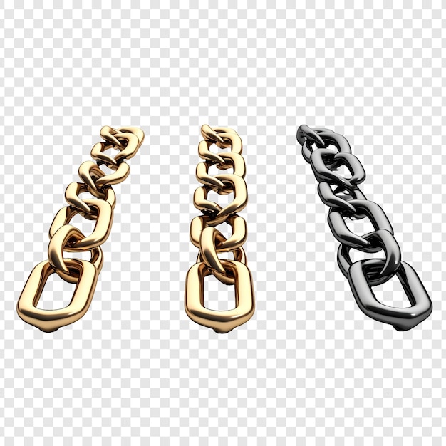 Free PSD macros of chain pendants isolated on transparent background