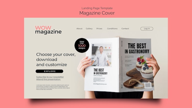 Free PSD magazine business landing page template