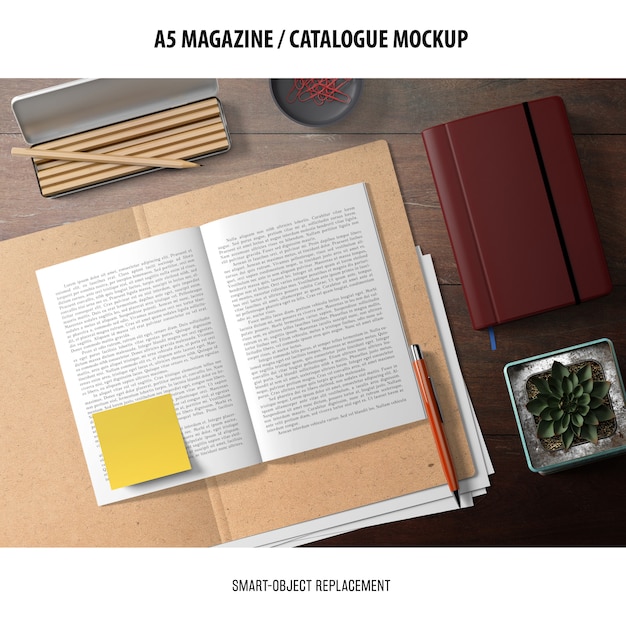 Free PSD  magazine catalogue mockup