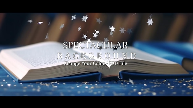 Free PSD magical open book