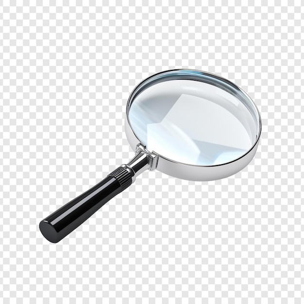 Free PSD magnifier isolated on transparent background