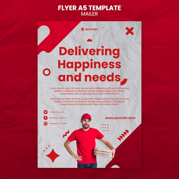 Free PSD mailer flyer template design