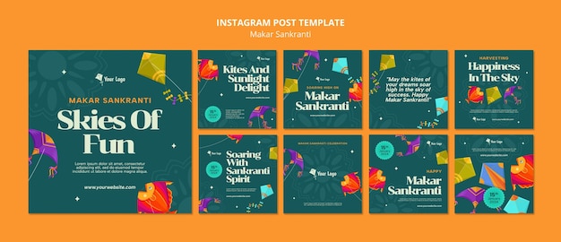 Free PSD makar sankranti celebration instagram posts