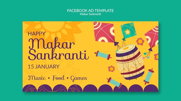 Free PSD makar sankranti template design