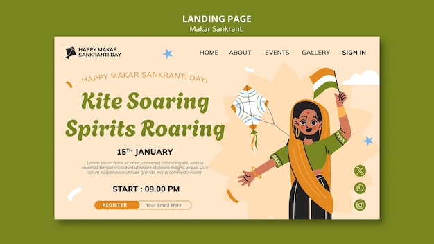 Free PSD makar sankranti template design