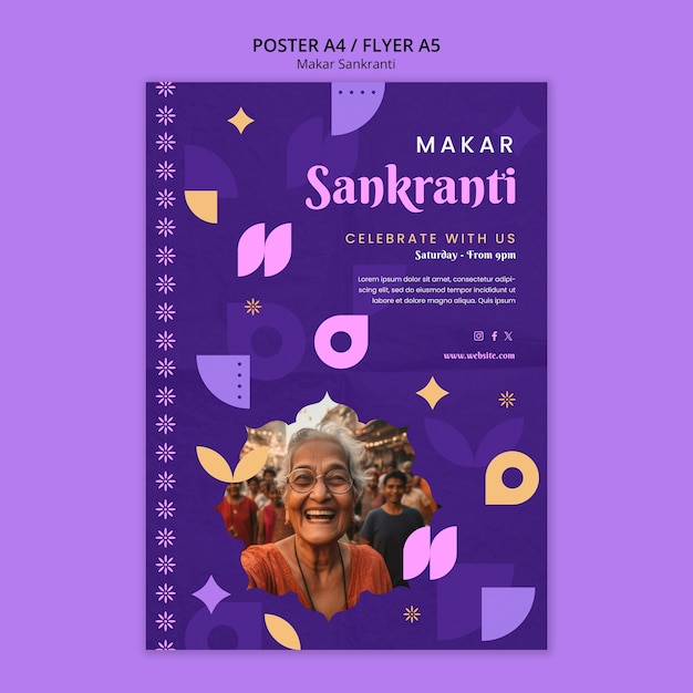 Free PSD makar sankranti  template design