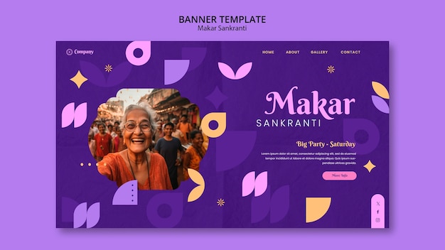 Free PSD makar sankranti  template design