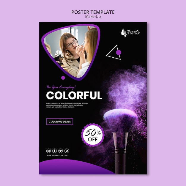 Free PSD make-up concept poster template design