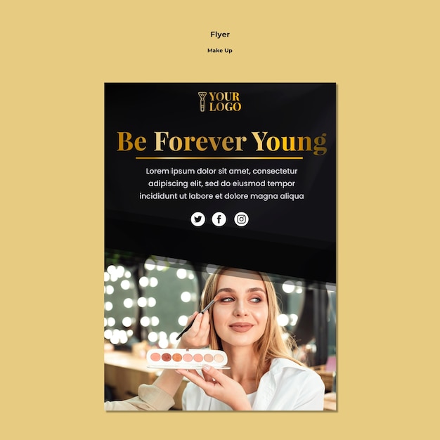 Make up flyer template theme