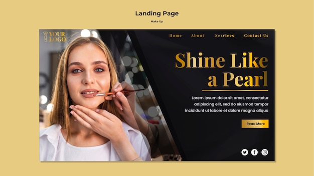 Free PSD make up landing page web template