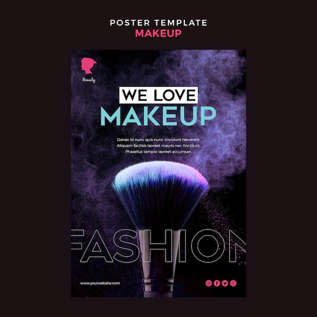 Free PSD make up poster template design