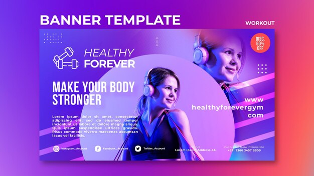 Make your body stronger banner template