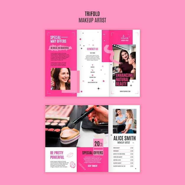 Free PSD makeup artist template design