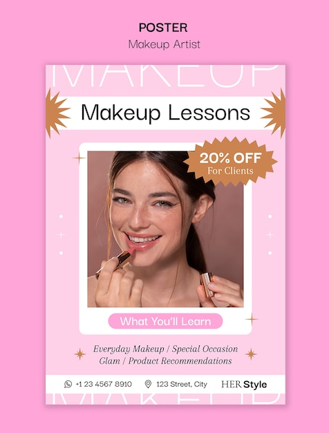 Free PSD makeup artist template design