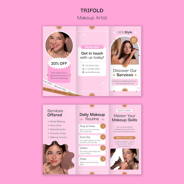 Free PSD makeup artist template design