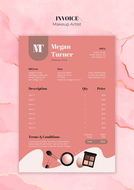 Free PSD makeup artist template design