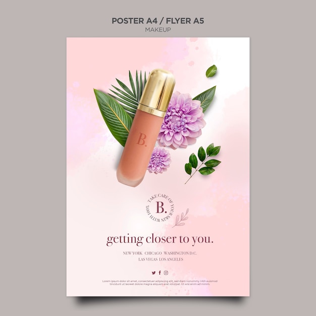 Free PSD makeup concept flyer design