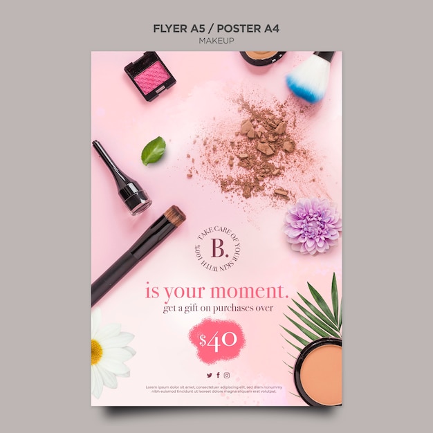 Free PSD makeup concept poster template design