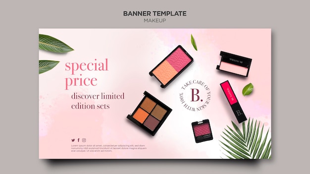 Free PSD makeup horizontal banner template style