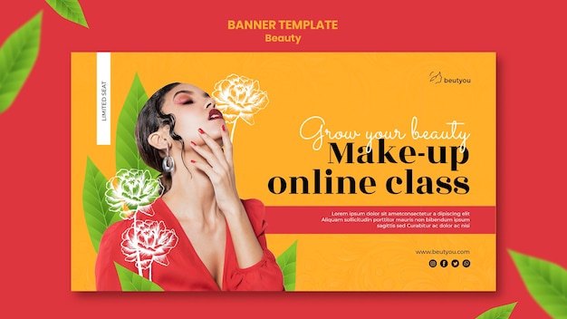 Free PSD makeup online class banner template