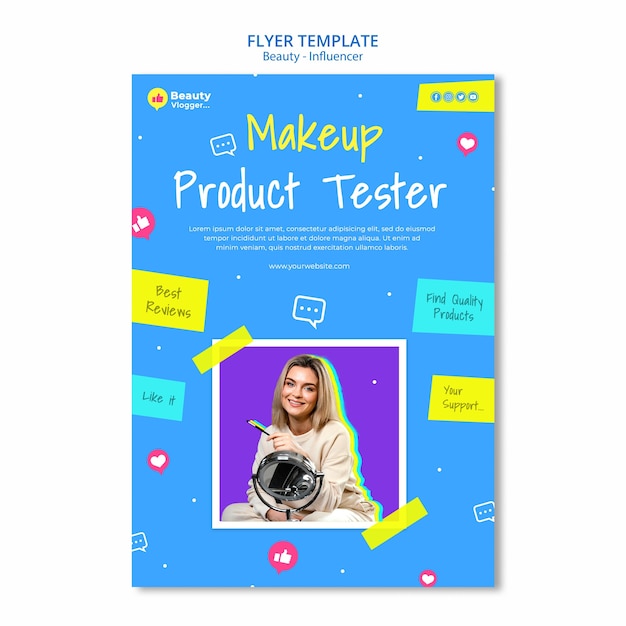 Free PSD makeup tester flyer template