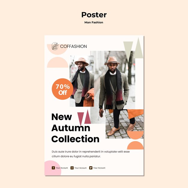 Man fashion concept poster template