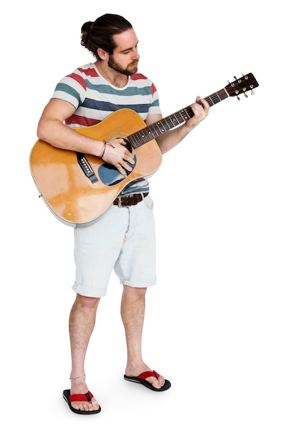 Free PSD man playing guitar