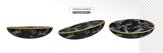 Free PSD marble podium 3d realistic render with transparent background