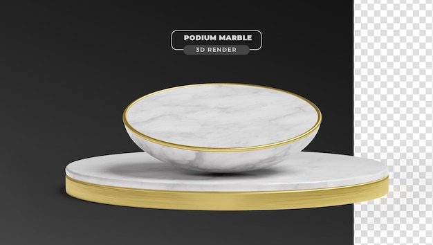 Marble podium 3d realistic render with transparent background