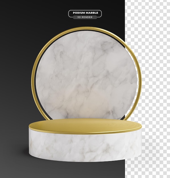 Marble podium 3d realistic render with transparent background