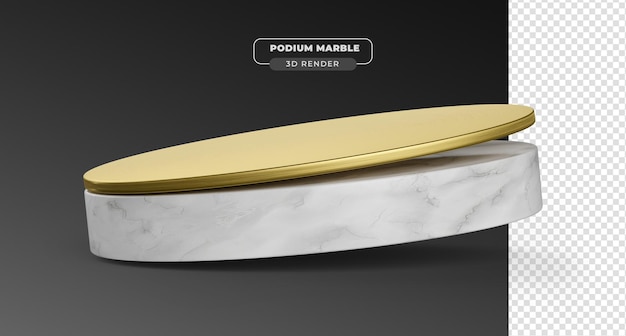 Marble podium 3d realistic render with transparent background