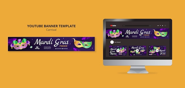 Mardi gras celebration  youtube banner