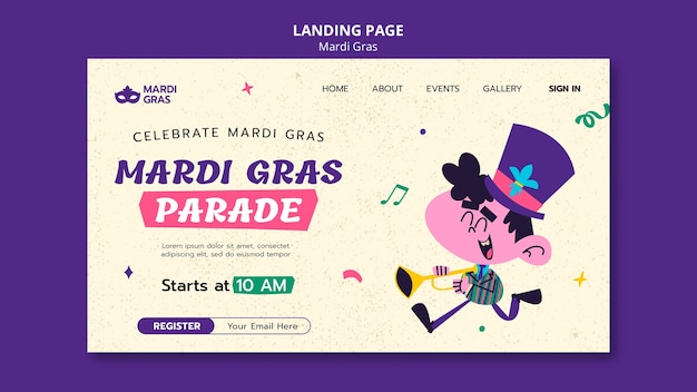 Free PSD mardi gras template design