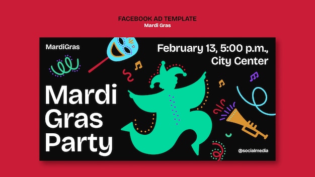 Free PSD mardi gras template design