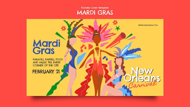 Free PSD mardi gras  template design