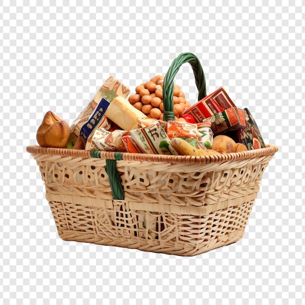 Free PSD market basket isolated on transparent background