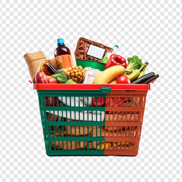 Free PSD market basket isolated on transparent background