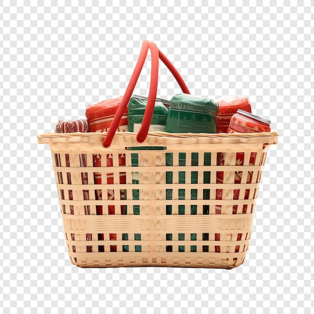 Free PSD market basket isolated on transparent background