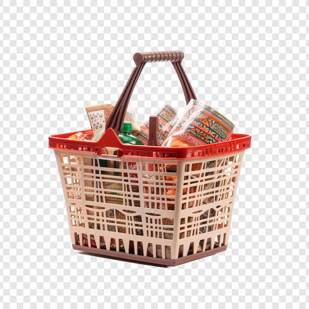 Free PSD market basket isolated on transparent background