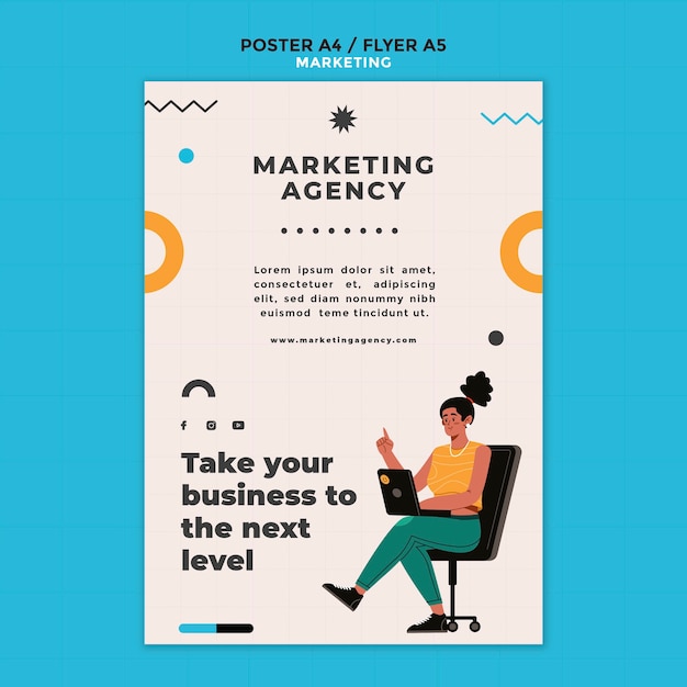 Free PSD marketing agency flyer template